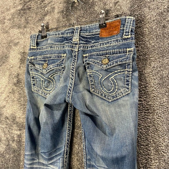 Big Star Jeans Womens 30W 27L 30x27 Blue Medium Wash Liv Stretch Fading Whiskers - Picture 1 of 14